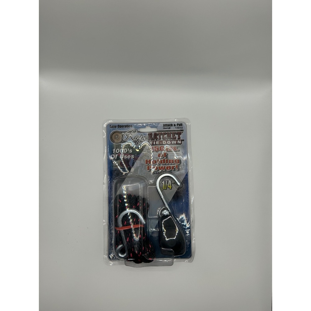Carolina North Rope Ratchet Tie-Down 1/4 Inch 150 lbs Capacity 10010 New